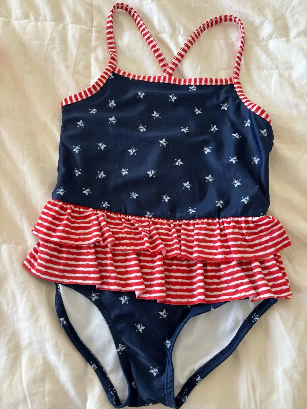 Girls 4T Swim bathing suit Flamingo Striped Stars Rash Guard Carter's cat & jack